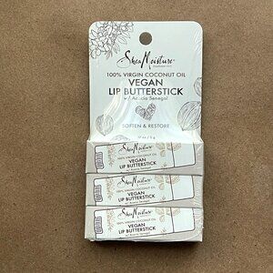3-PACK ~ NEW Shea Moisture VEGAN LIP BUTTERSTICK Balm Coconut Oil Acacia Senegal